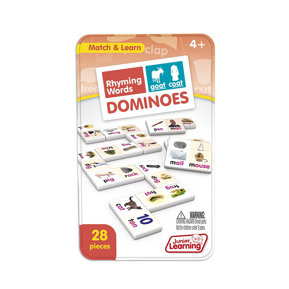 Durable tiles from Junior Learning Rhyming Word Dominoes ready for daily use.