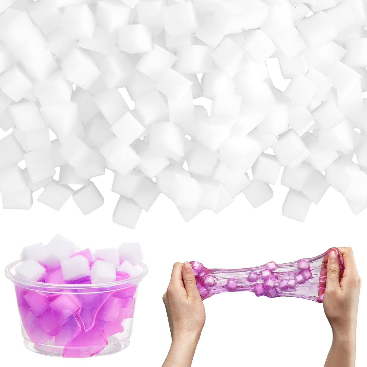 Junkin 400pcs jelly cubes charms for slime, ideal for creative play