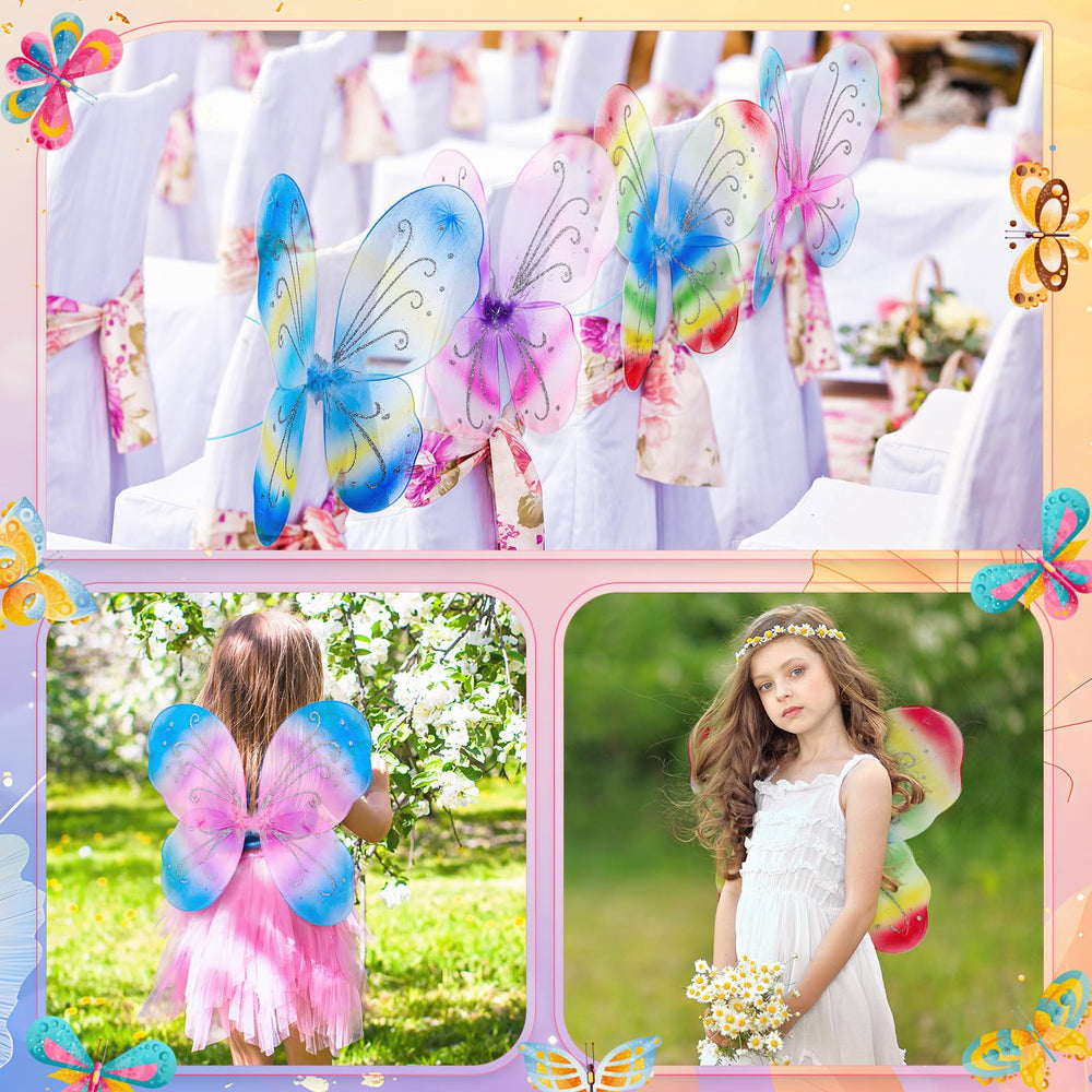 Junkin butterfly wings colorful set ideal for parties and photos