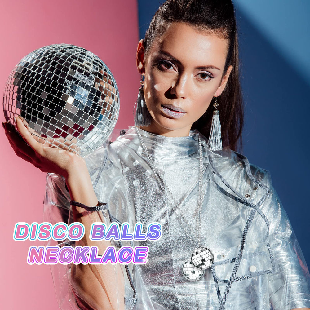 Junkin 48-pack disco ball necklace set for decorating venues and outfits alike.