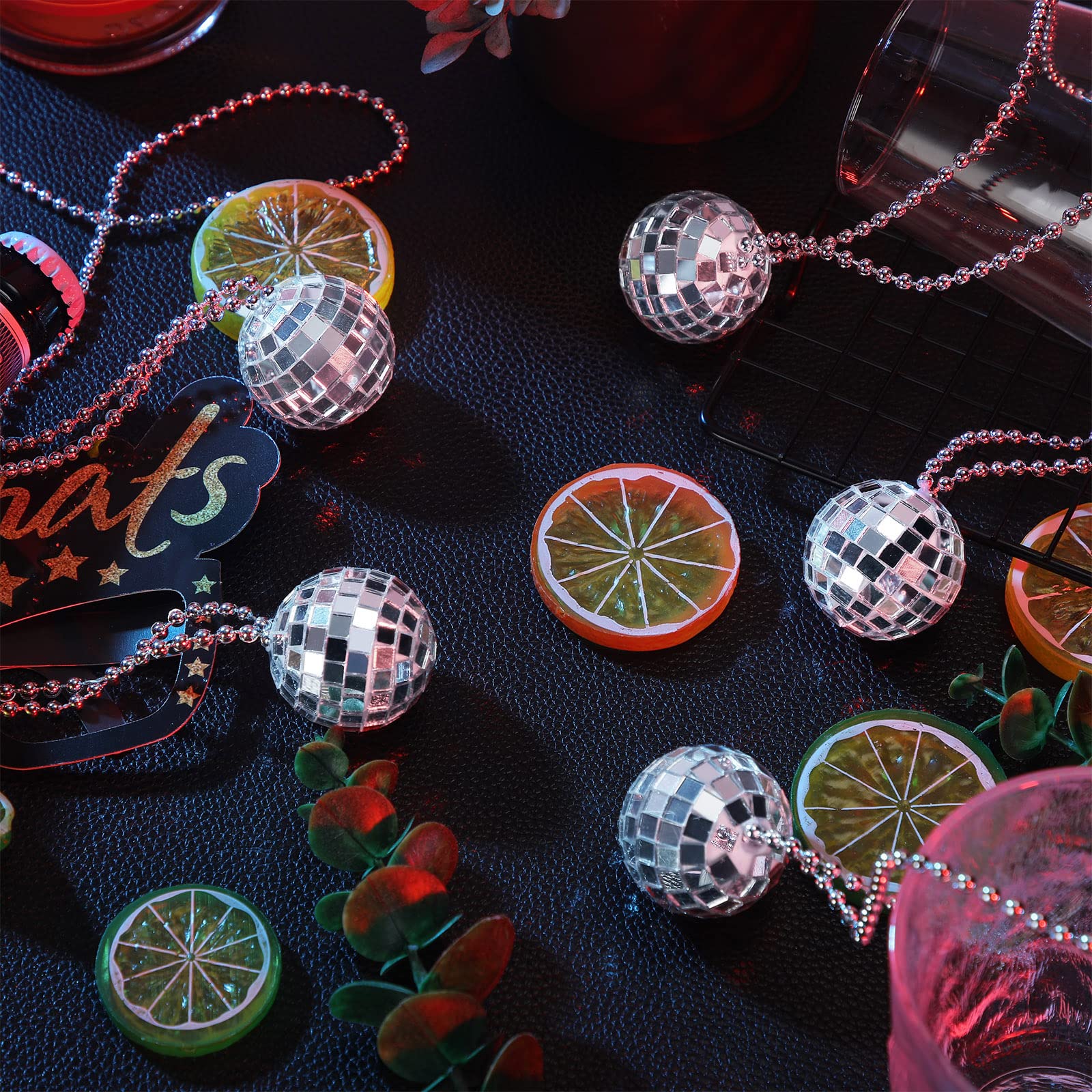 Junkin disco ball necklace with retro 70s design adds nostalgic flair to outfits.