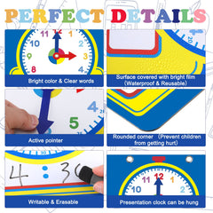 Junkin erasable surface clock: reusable dry-erase clock for quick wipe-clean lessons
