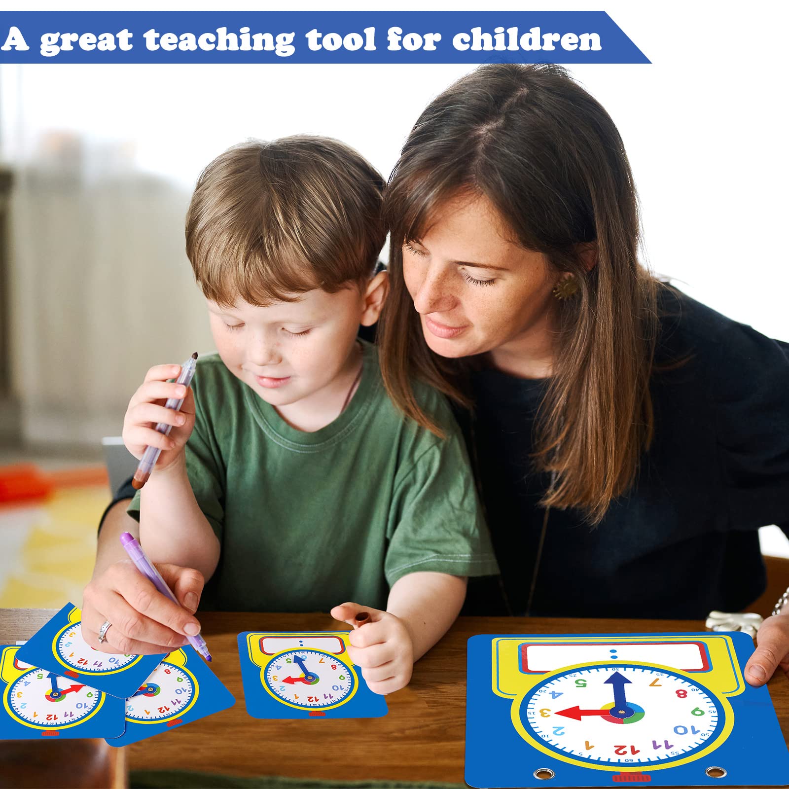 Junkin gift-pack clock set: practical educational gift for home, school, or classroom