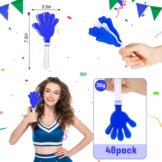 Junkin hand clappers in bulk, blue and white flat design for party atmospheres.