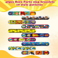 Kids wearing Junkin Hero slap bracelets during a birthday celebration