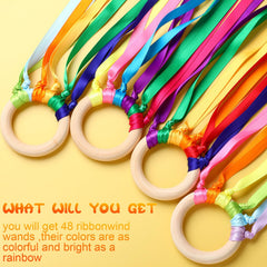 Junkin Ribbon Rings Wood Ring with ribbons ready for group play.