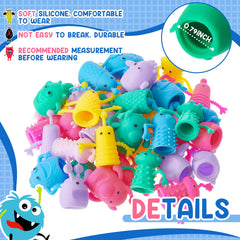 Junkin soft rubber finger puppets with flexible texture for safe, durable play.