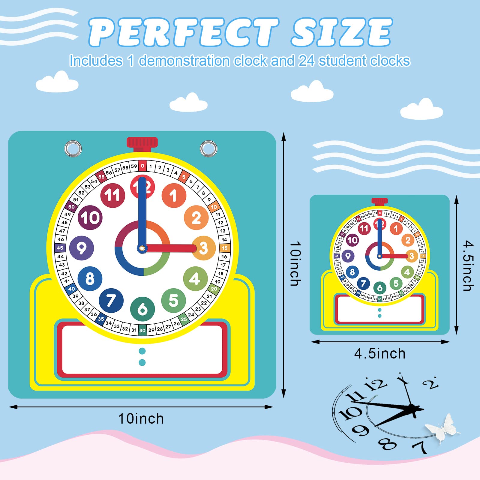 Junkin small practice clocks are easy for students to handle.