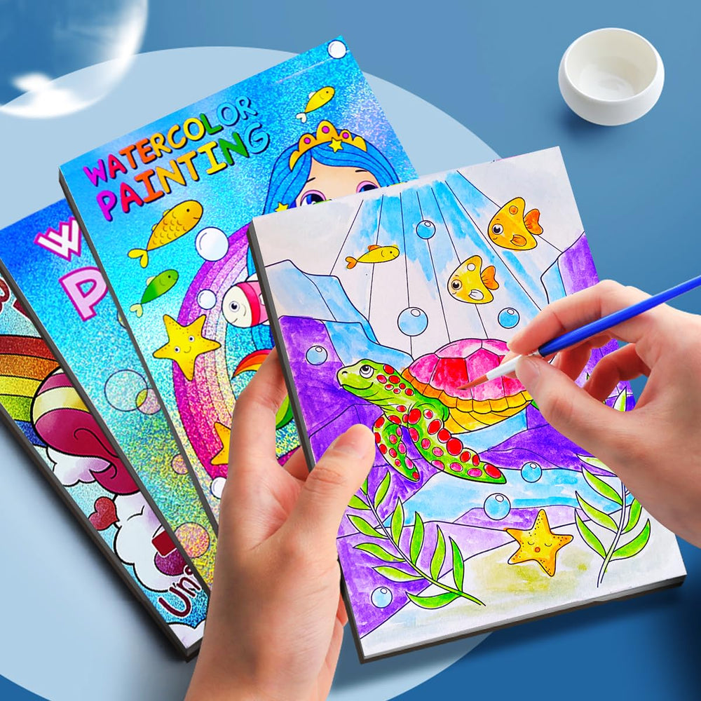 JUNQIU US gift-pack watercolor kit for kids' birthdays and travel