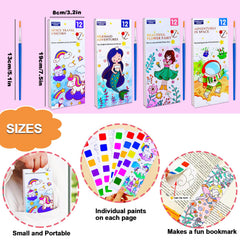 JUNQIU portable watercolor kit, ideal for travel or on-the-go art.