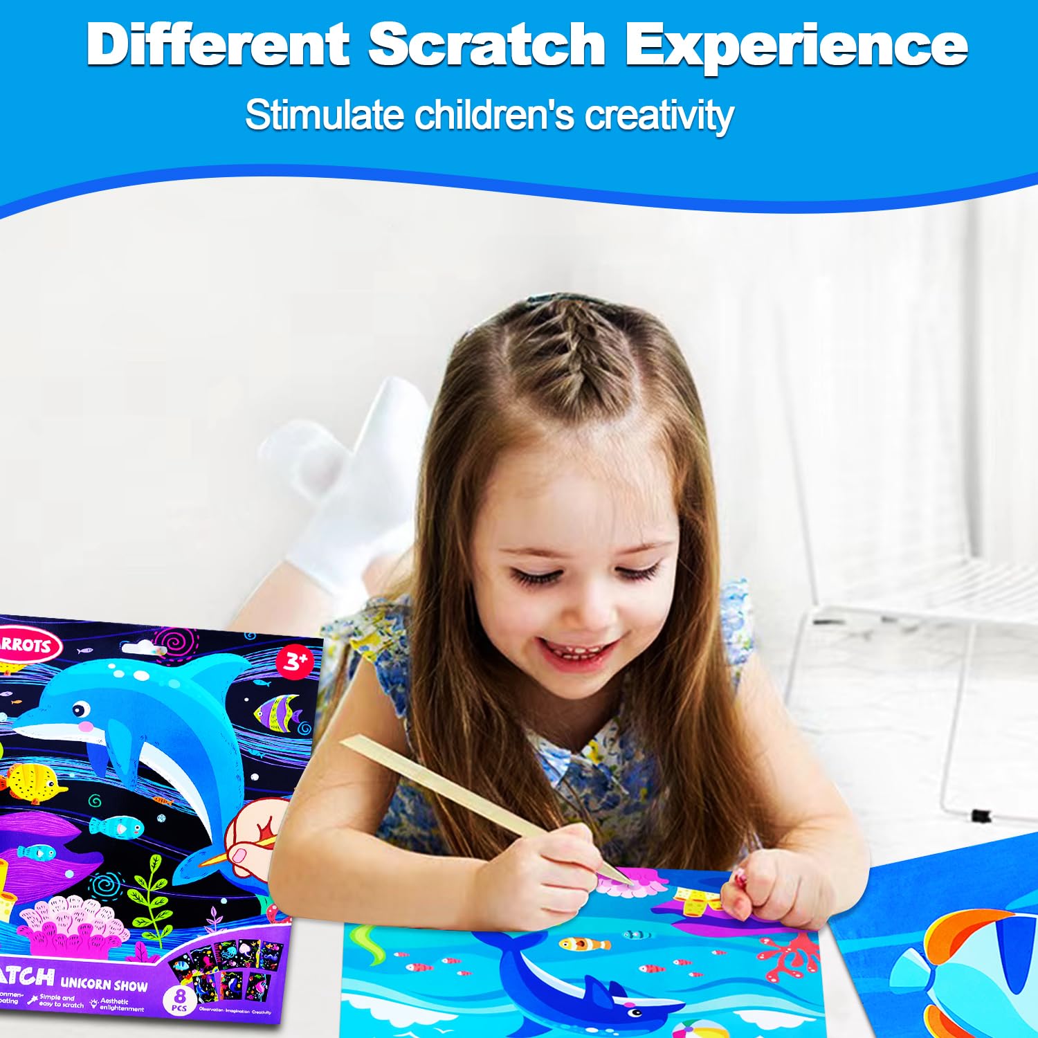 JUNQIU Scratch Art wood stylus tools provide precise marks for detailed designs.