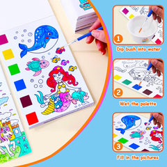 JUNQIU US kids watercolor pens for small hands, easy grip.