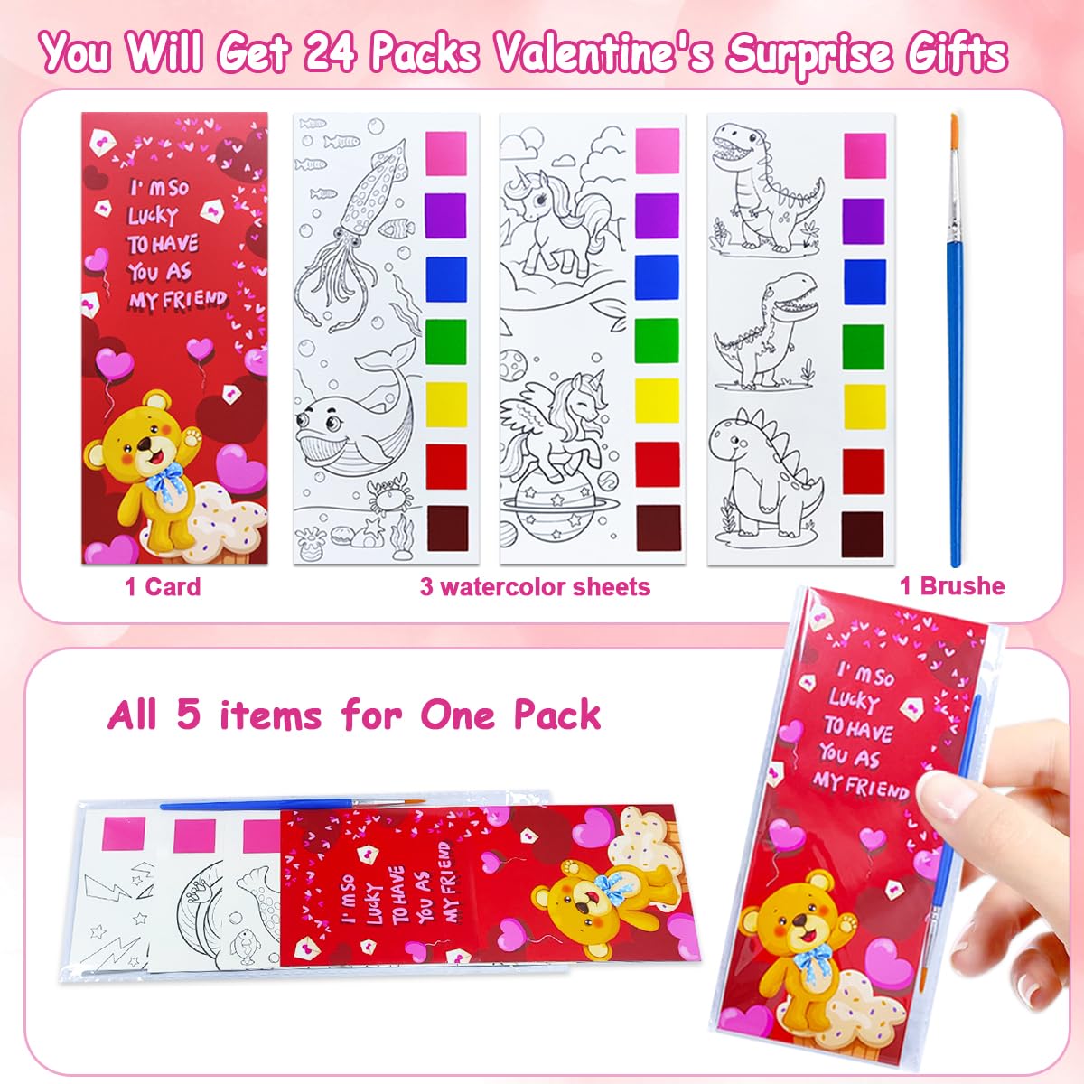 JUNQIU 24-pack valentines cards ideal for personalized classroom exchanges.