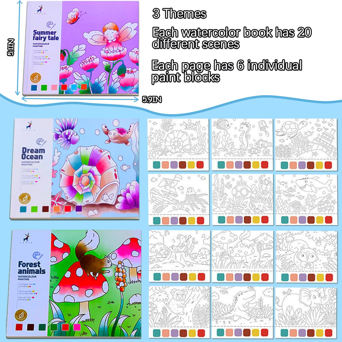 JUNQIU 3Pack compact kit is travel-friendly for on-the-go art