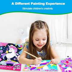 Wooden stylus included for precise scratch art exploration