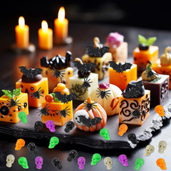 Junware mini-spiders create spooky, eye-catching decor accents.