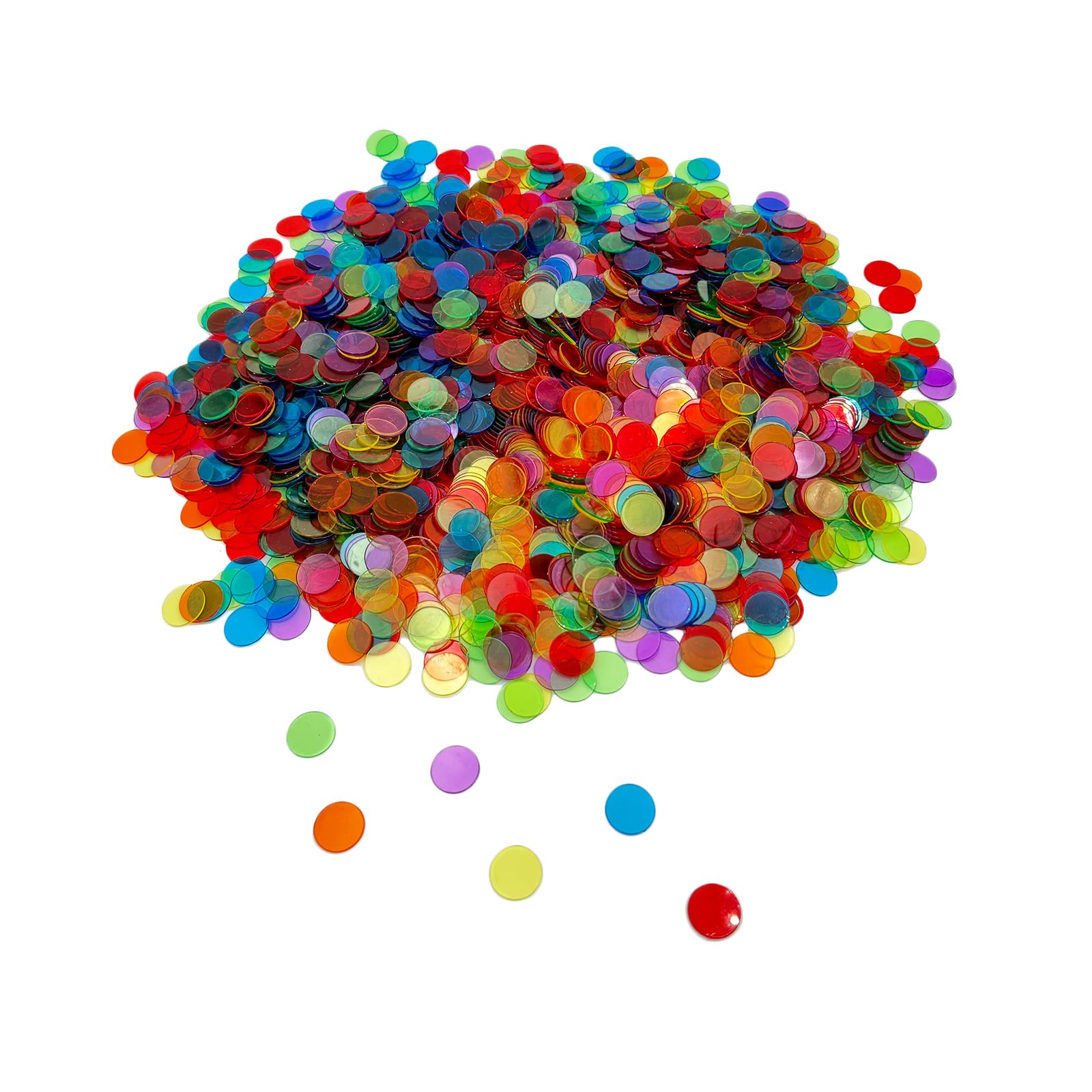 JUNWRROW bingo chips transparent 3-4in discs designed for durable, reusable gameplay
