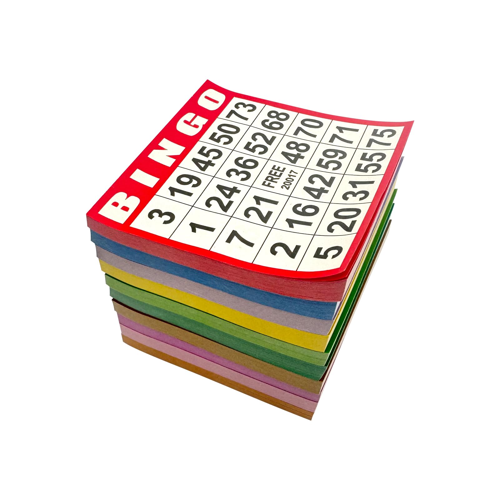 JUNWRROW Bingo cards in vivid 10-color set enable quick color-coded organization