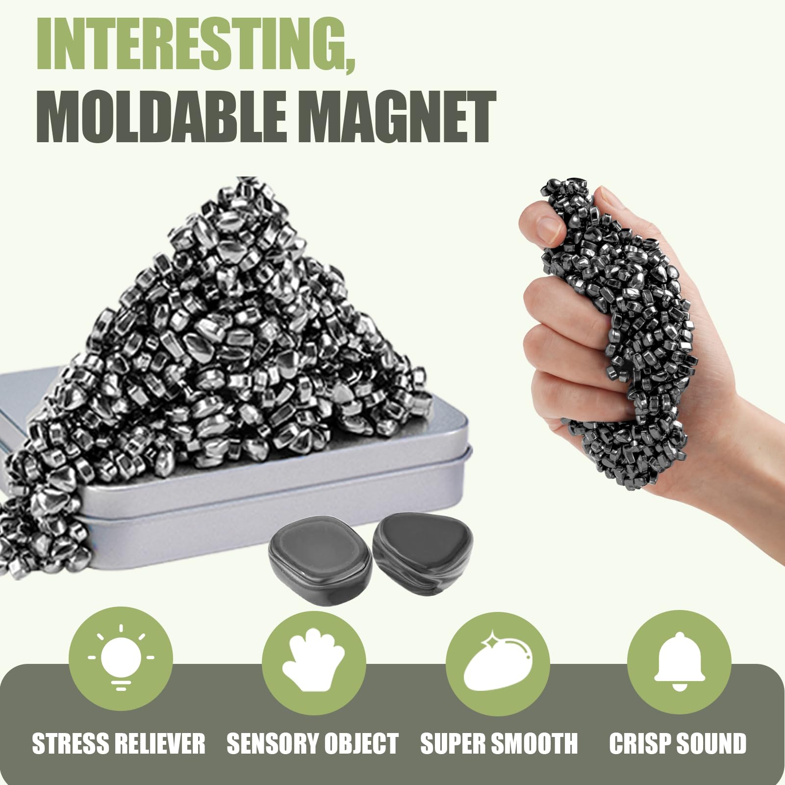 JUNYANG mini magnetic beads closeup – tactile focus tool.
