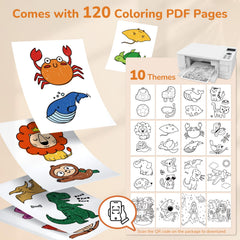 JUPITEARTH QR code grants access to 120 coloring pages for variety.
