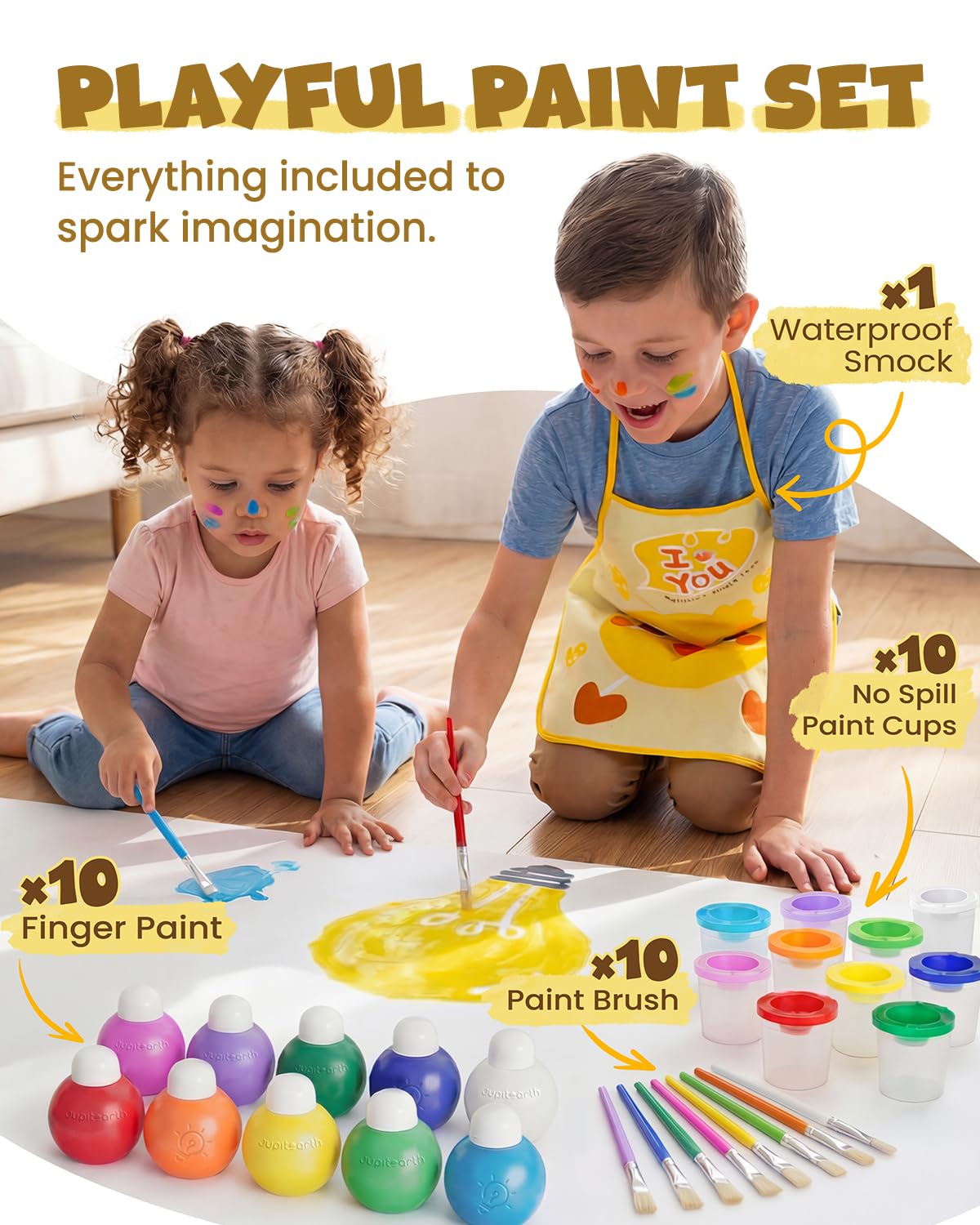 JUPITEARTH ten color tempera palette provides vibrant hues for imagination.