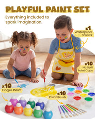 JUPITEARTH ten color tempera palette provides vibrant hues for imagination.