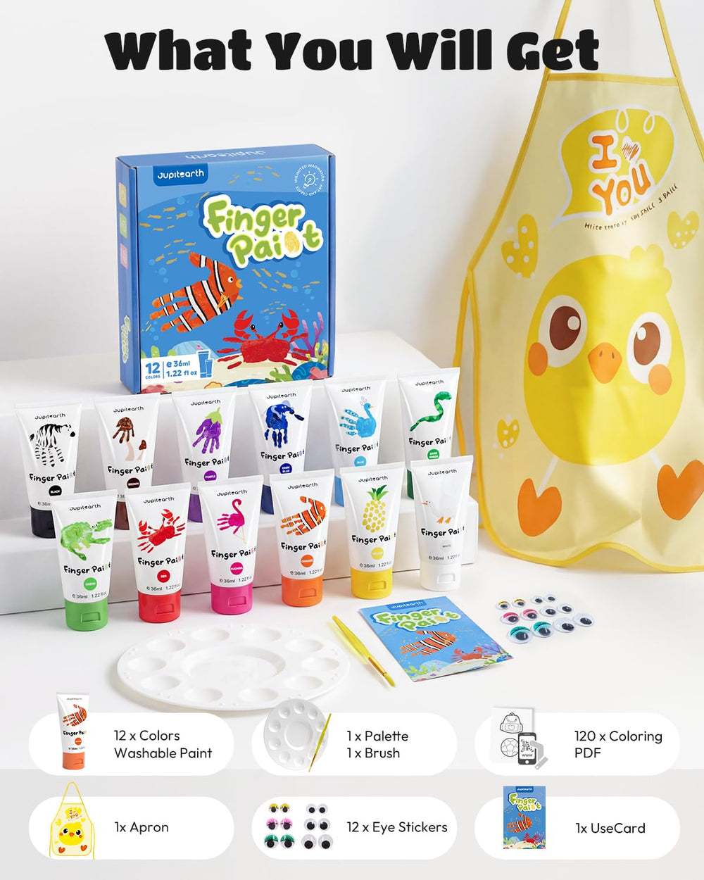 JUPITEARTH artist apron protects clothing during mess-free art sessions