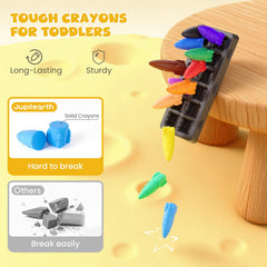 JUPITEARTH compact crayon set fits backpacks for travel and class