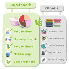 Jupiterarth color compartments organize vibrant clays for quick, creative projects.