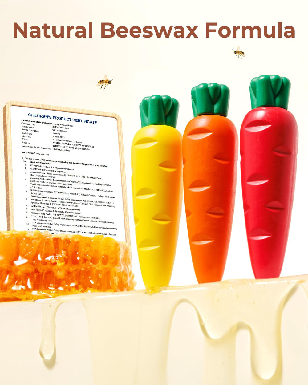 JUPITEARTH mess-free, washable crayons keep clothes clean during play.