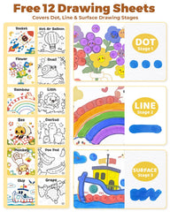 JUPITEARTH drawing sheets guide dots and lines for stepwise practice.