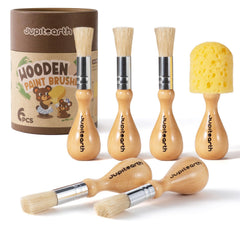 JUPITEARTH jumbo kids paint brushes with round bristles for confident painting.