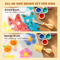 JUPITEARTH round brushes provide multiple stroke options for beginners.