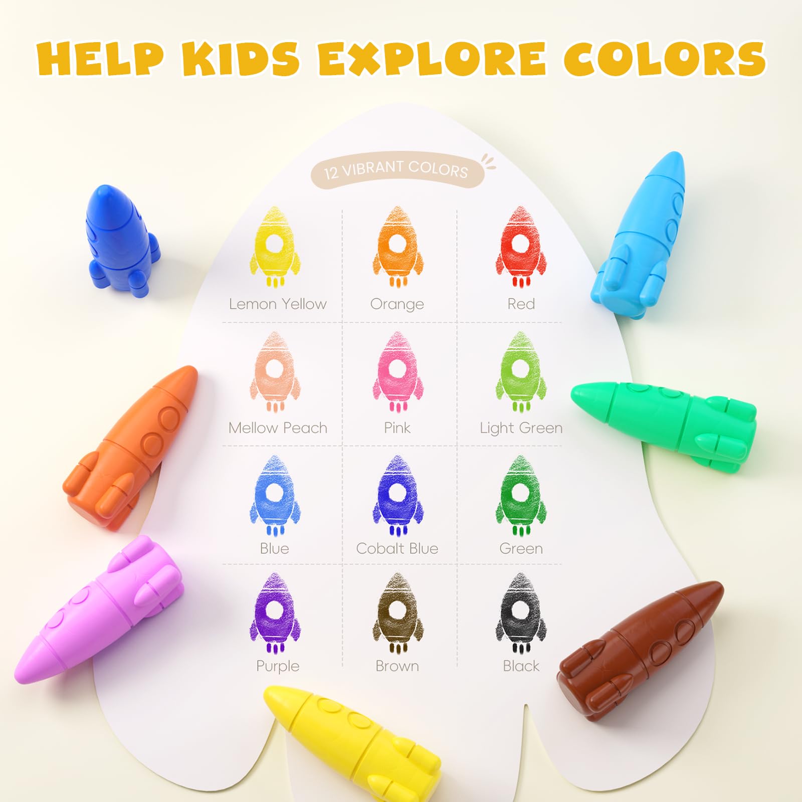 JUPITEARTH mess-free coloring crayons keep hands and fabrics clean
