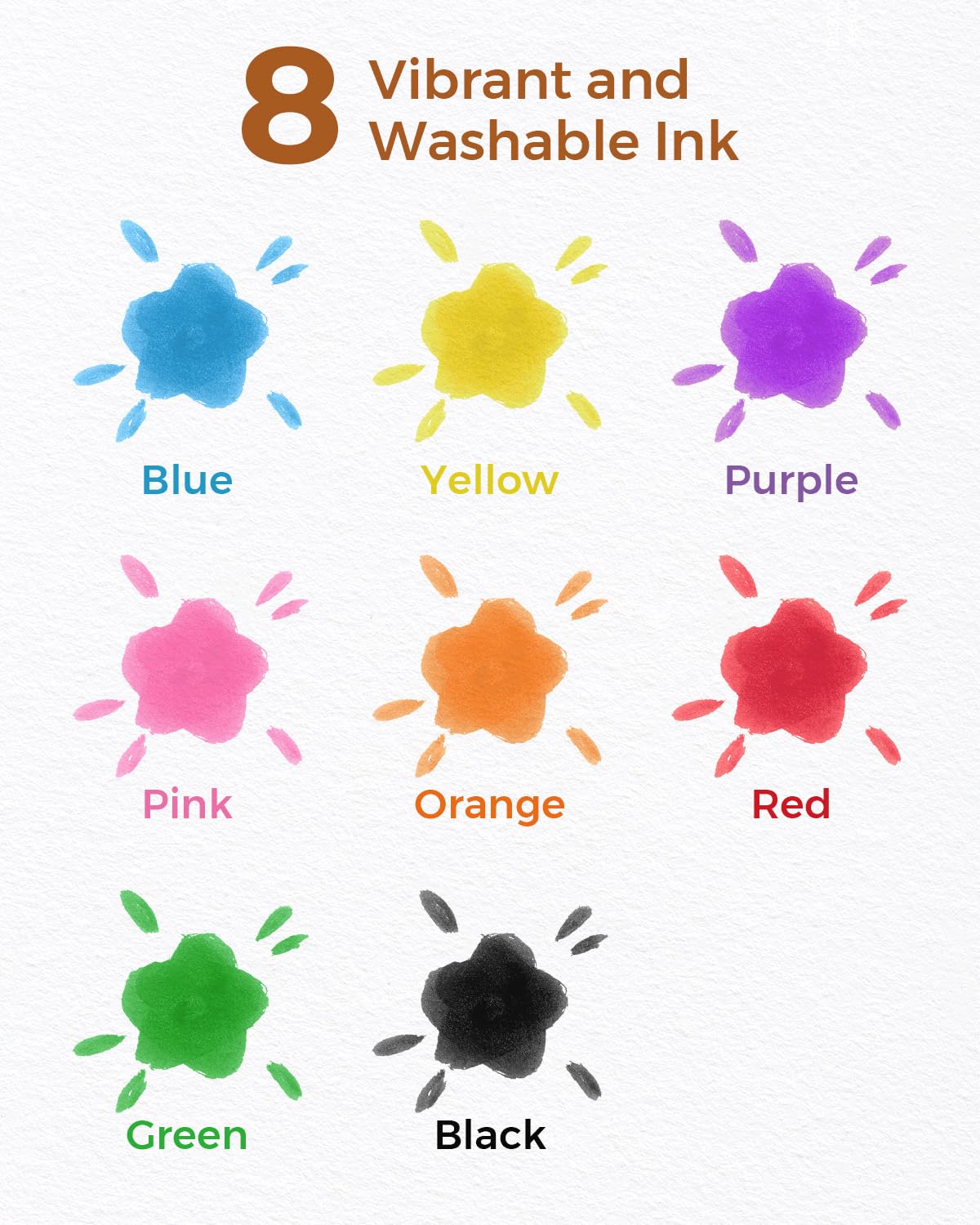 JUPITEARTH non-toxic ink ensures safe cleanup after art time.