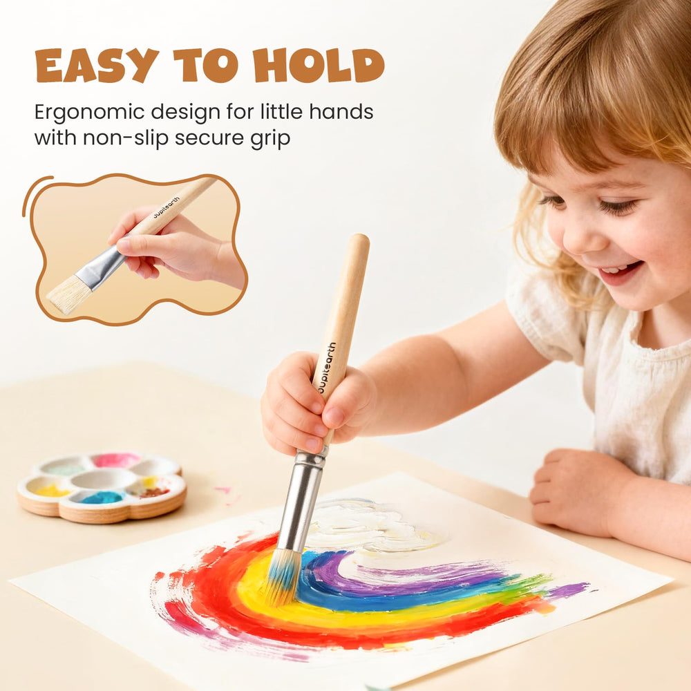 JUPITEARTH brushes use non-toxic materials for safe daily painting.