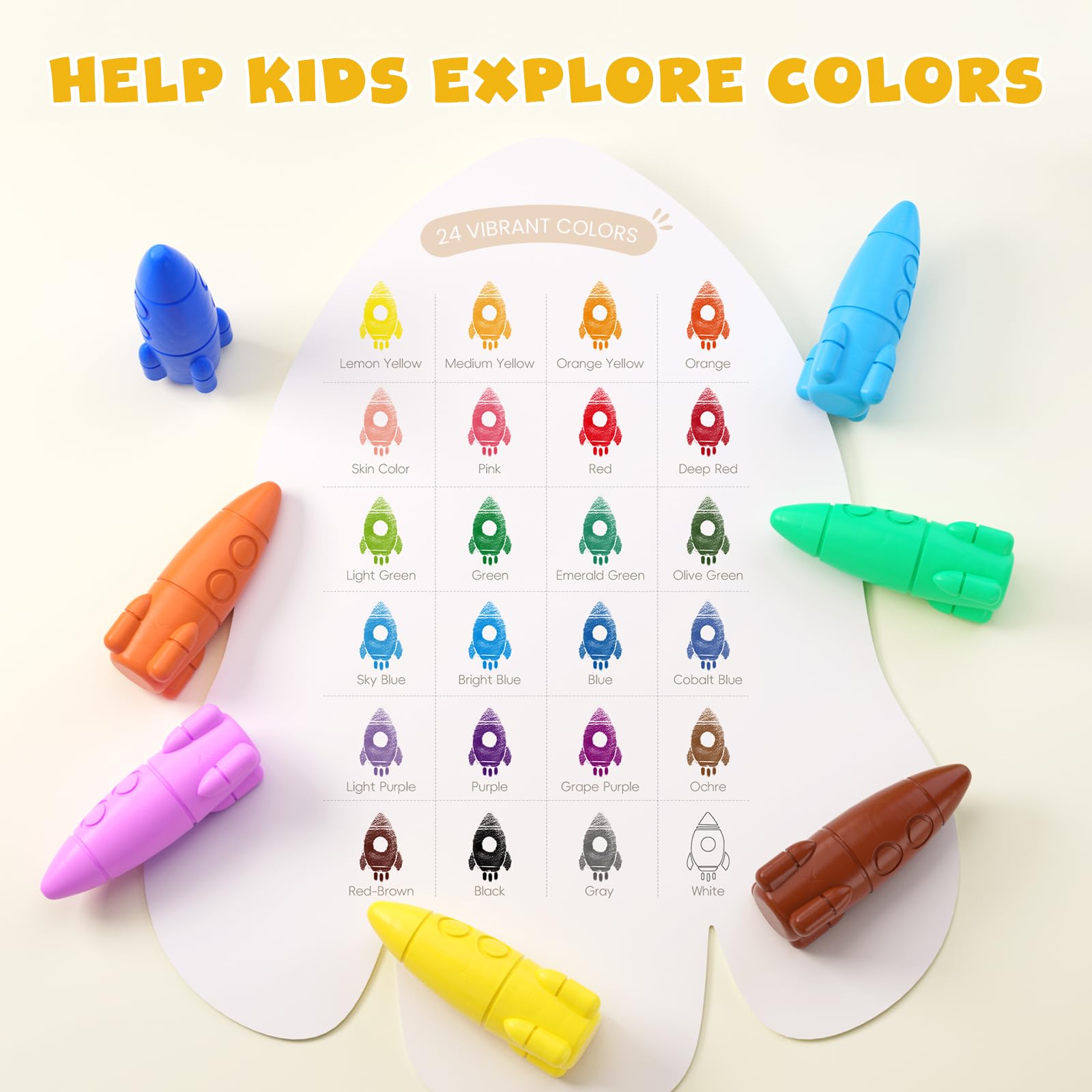 JUPITEARTH non-toxic washable crayons for easy cleaning