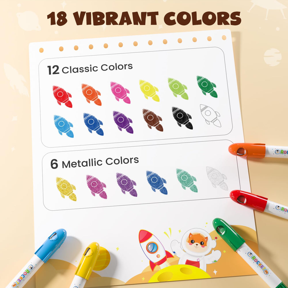 JupiterEarth rocket paint-stick twist mechanism displayed for smooth color glide.