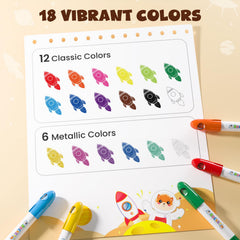 JupiterEarth rocket paint-stick twist mechanism displayed for smooth color glide.