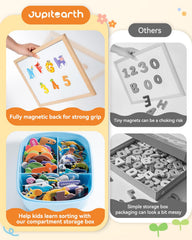JUPITEARTH alphabet magnets support early spelling and vocabulary through hands-on play.