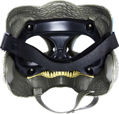 Jurassic World Velociraptor Blue mask packaging highlighting design and safety cues.