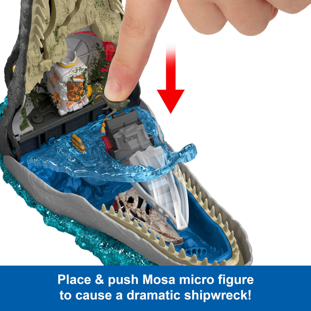 Six micro figures peg securely for stable action around the set.
