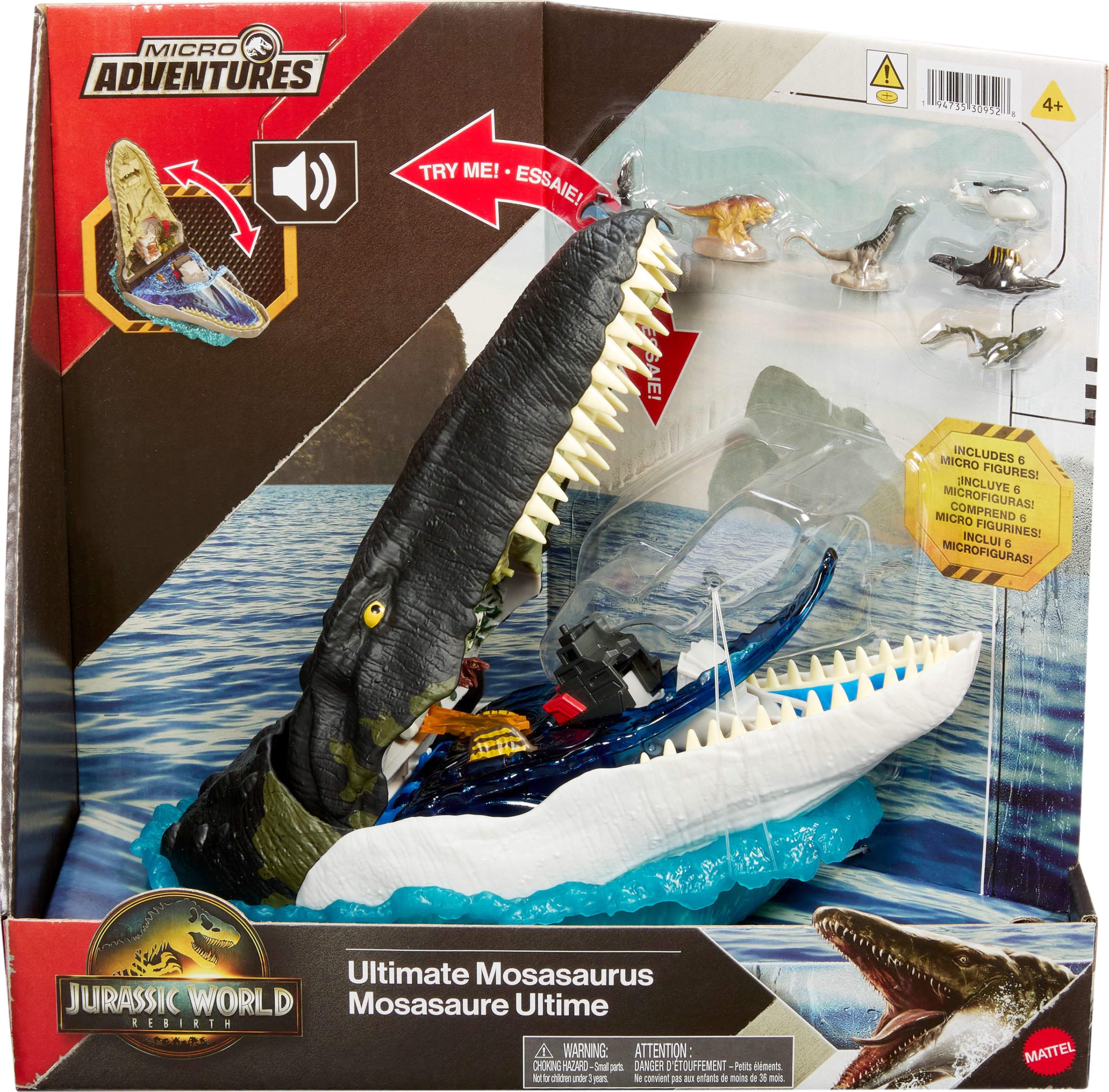 Travel-ready Mosasaurus playset with quick setup and portability.