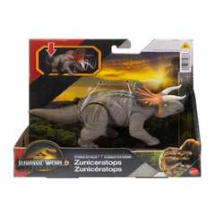 Jurassic World Rebirth Strike Attack figure showing movable joints for authentic movie-style posing.