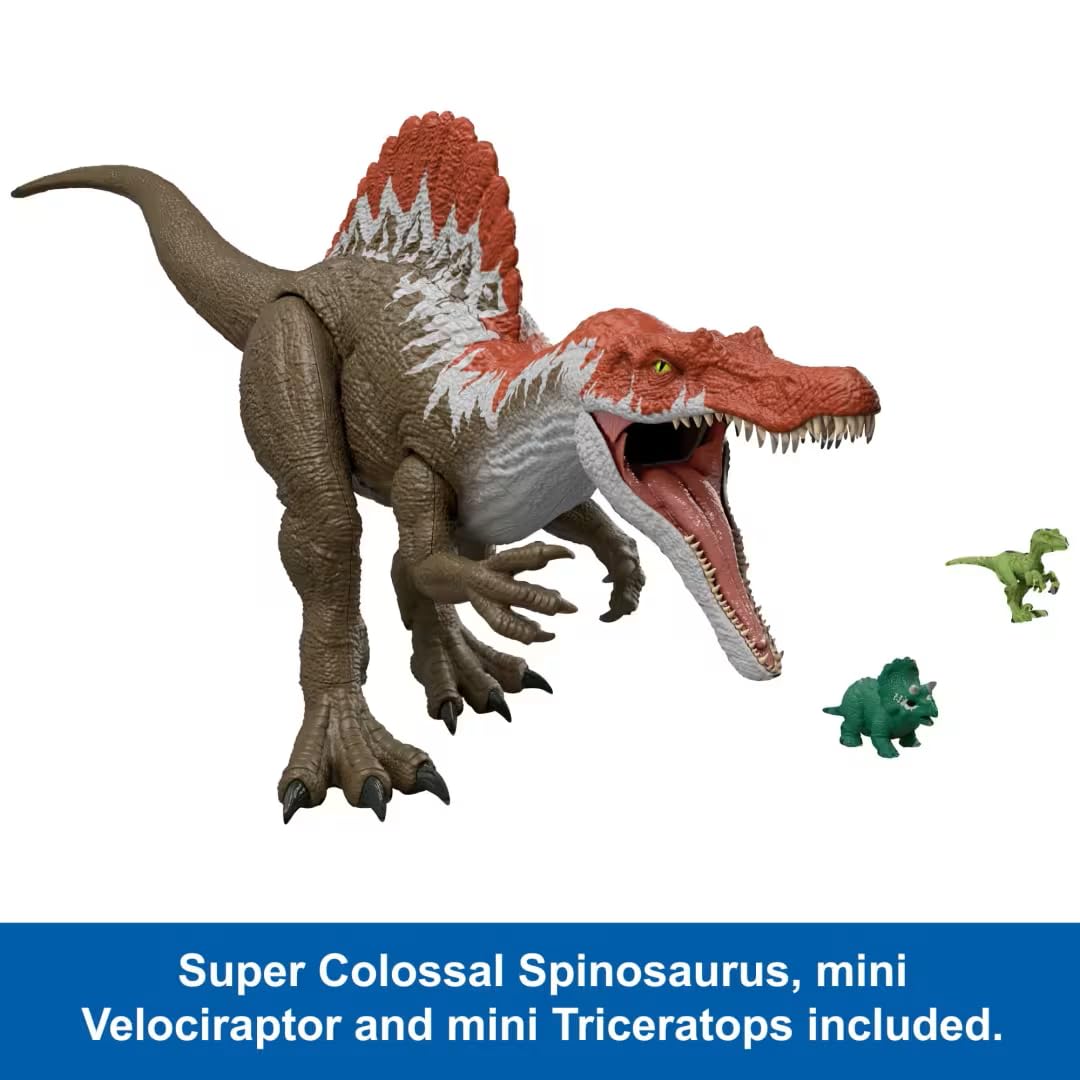 Jurassic World Spinosaurus figure, packaging view, gift-ready display
