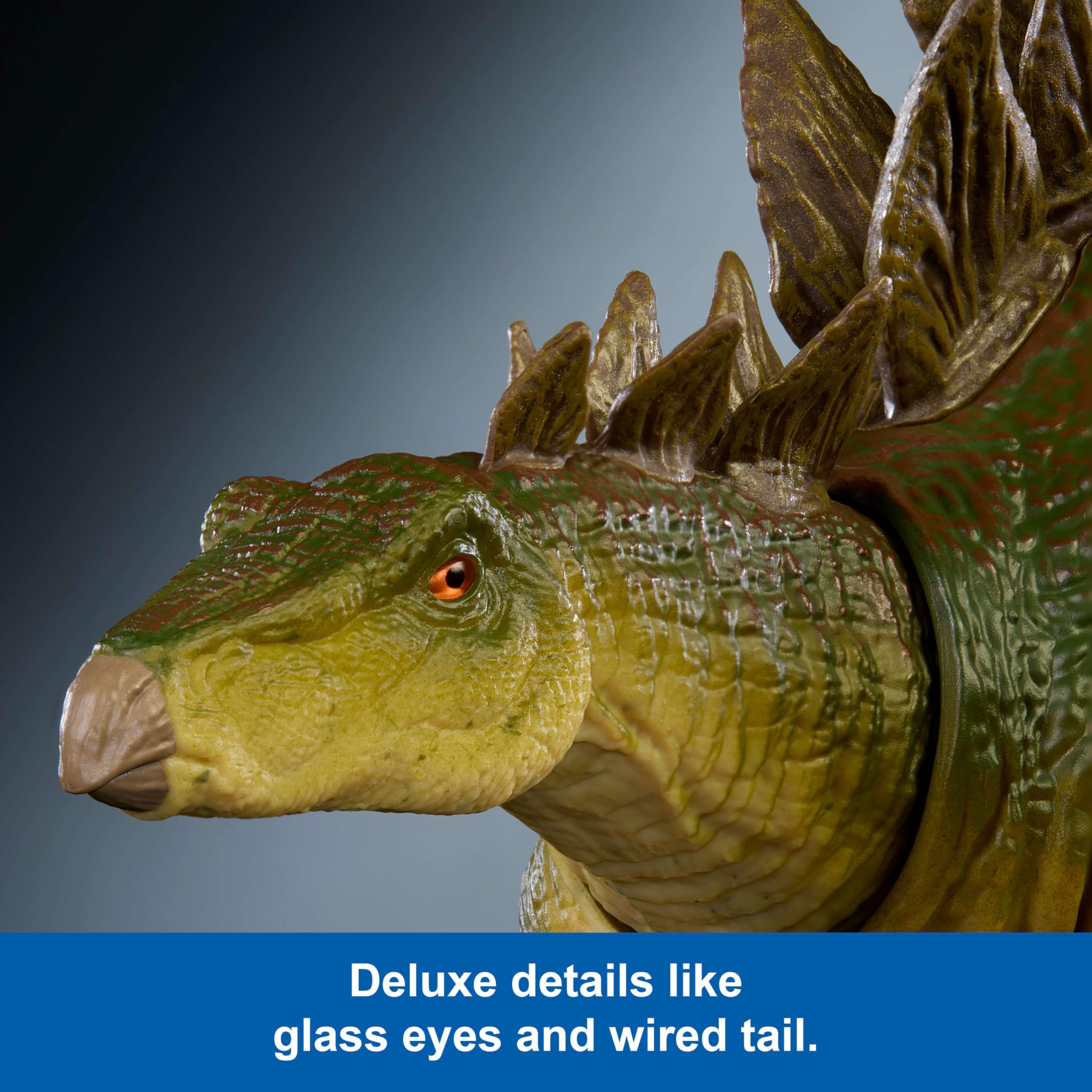 Jurassic World Stegosaurus armored plates enhance movie-accurate look.