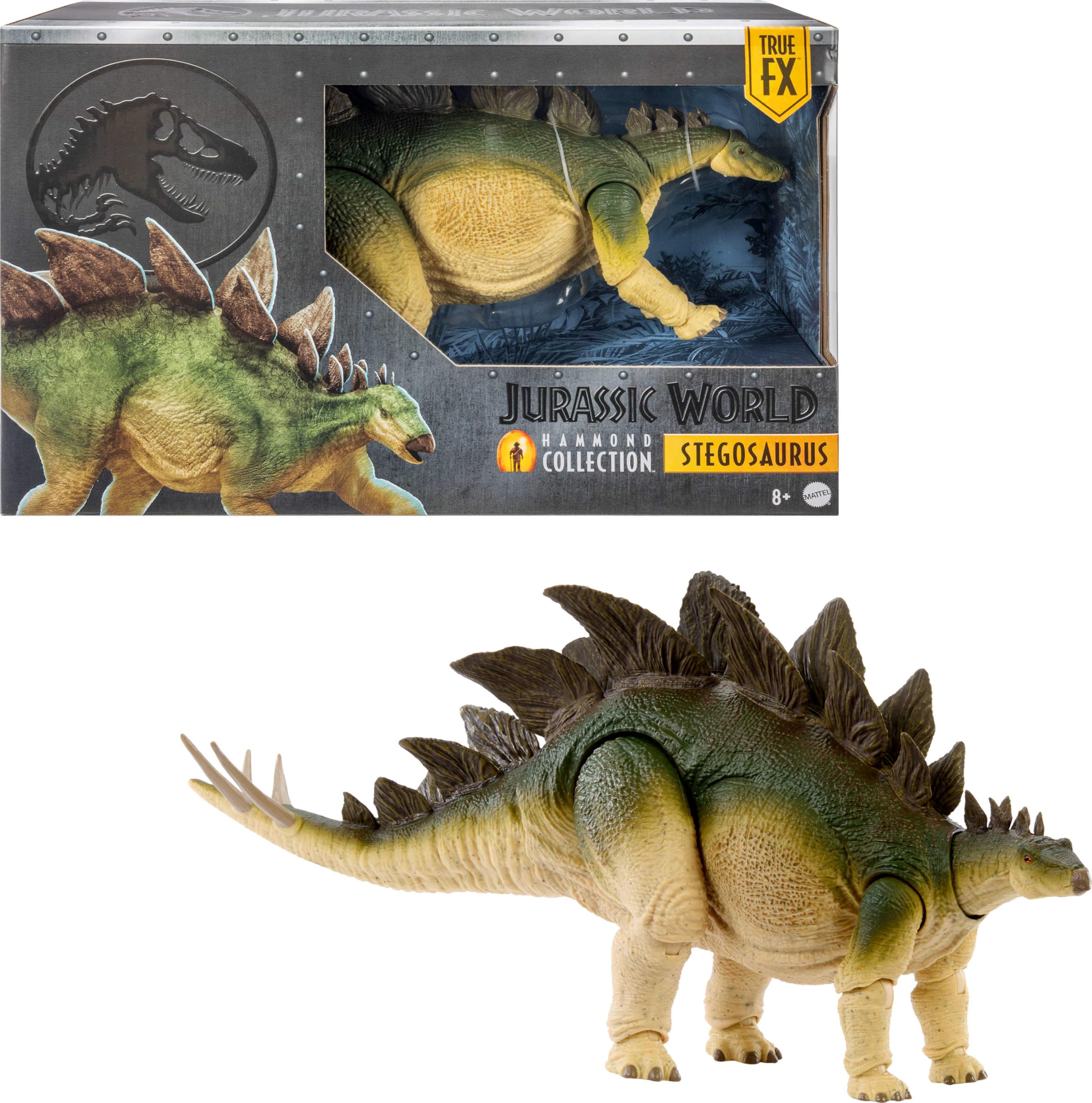 Jurassic World Stegosaurus with wired tail for dynamic posing.