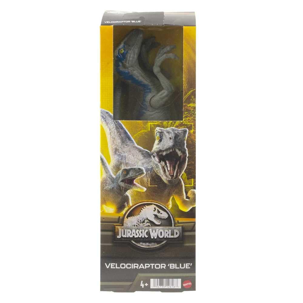 Figure with Jurassic World branding shown in packaging.