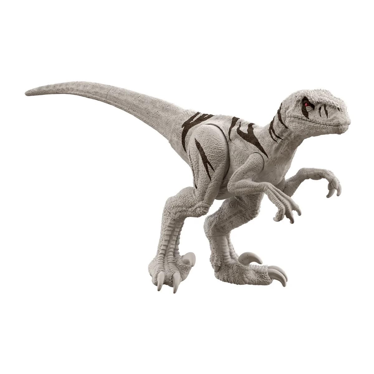 Jurassic World Rebirth Atrociraptor 12-inch action figure in dynamic pose for display and imaginative play.