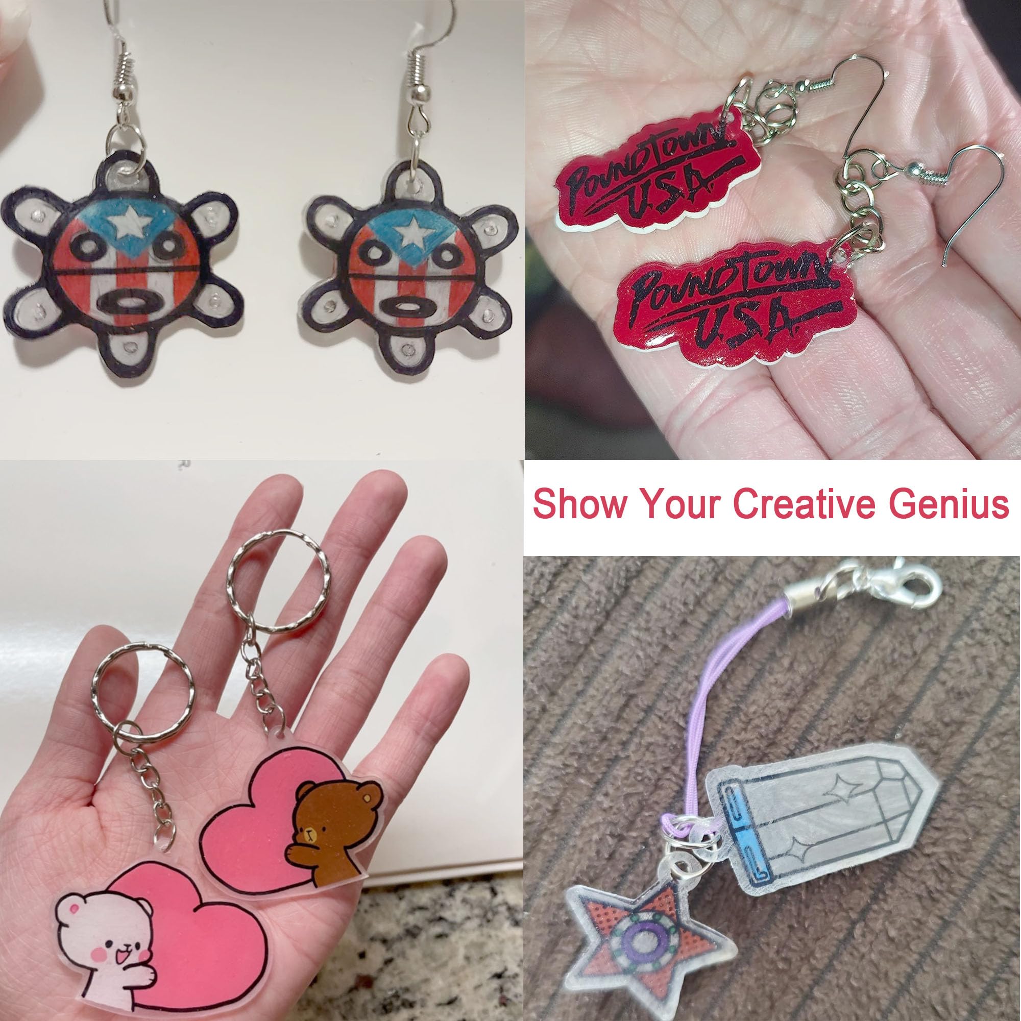 Jusbuya shrink film sheets ideal for charms, pendants, and earrings